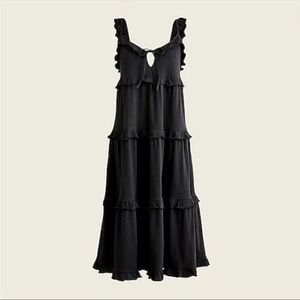 J. Crew Black Tiered Keyhole Midi Dress size XS